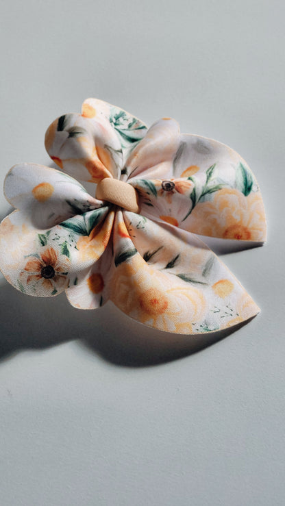 All Yellow Floral Bow