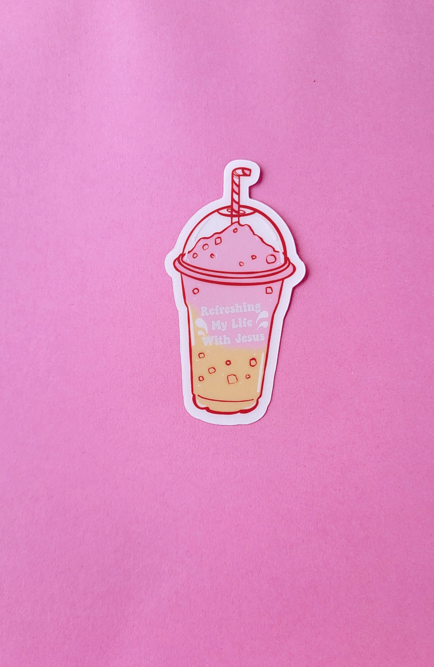 Refreshing My Life With Jesus Slushy Clear Sticker