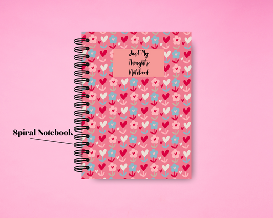 Spiral Sketchbook Journal Notebook For Women, Floral Print Spiral Sketchbook For Women 5.5"x8.5