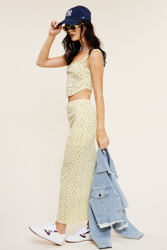 Butter Yellow Corset and High-Waisted Set