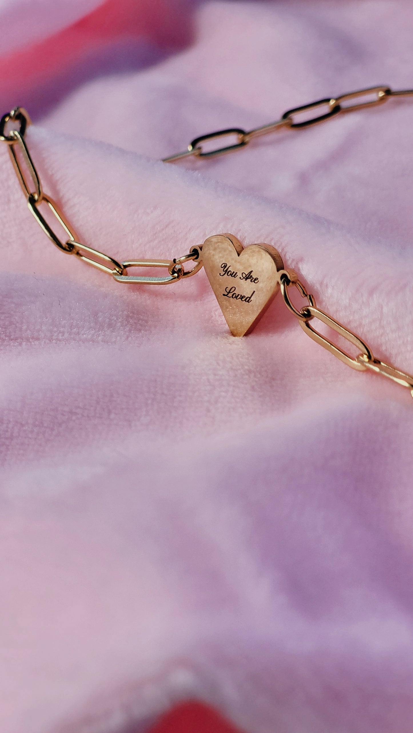 Custom Engraving Heart Paperclip Necklace