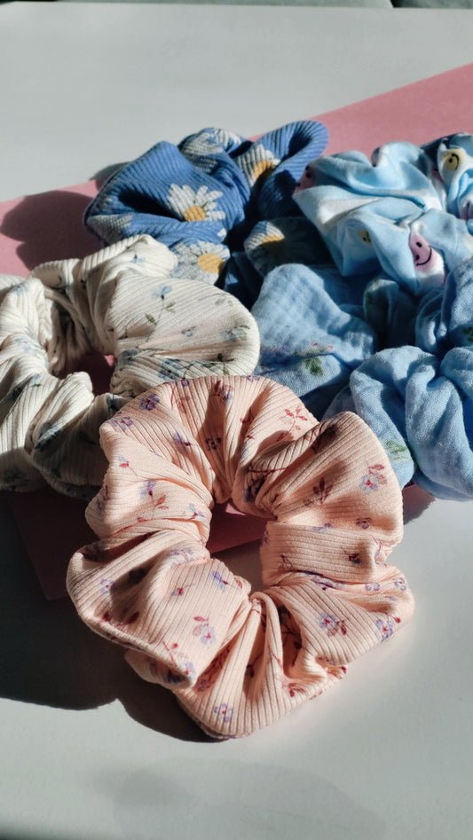 Spring Pattern Hair Scrunchies
