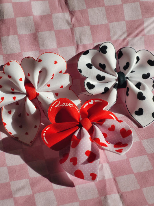 Valentine Hair Bows Set of 3