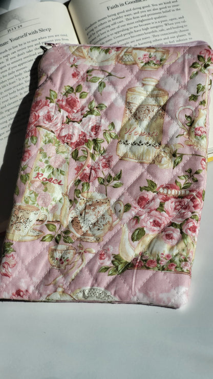 Quilted Rose Tea Pots Kindle Sleeve