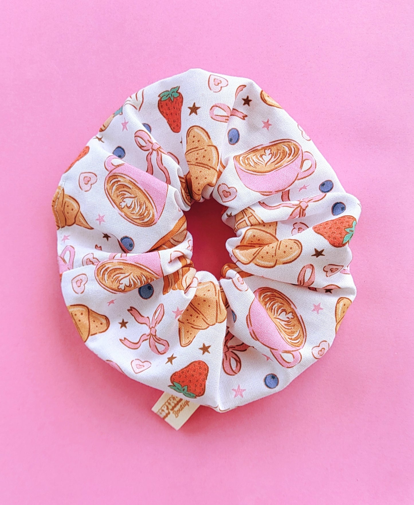 Coquette Croissants and Breakfast Hair Scrunchie