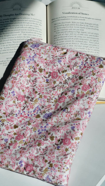 Small Pink Floral Kindle Sleeve and Hair Scrunchie Set