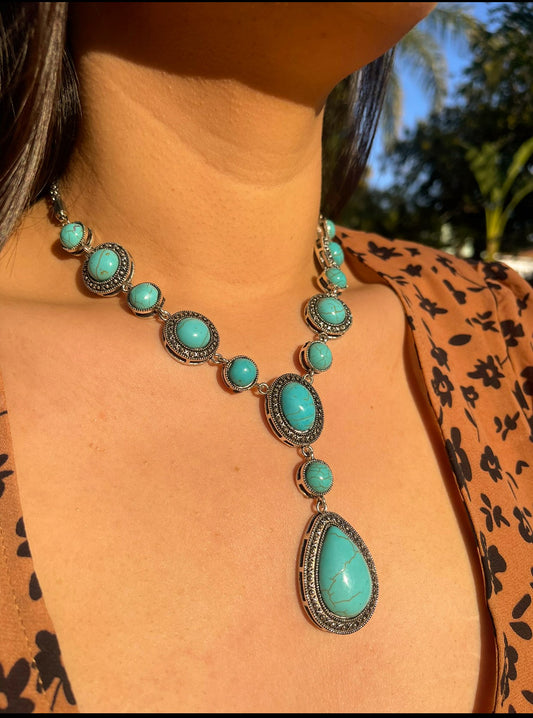 Turqoise Tear Drop Necklace